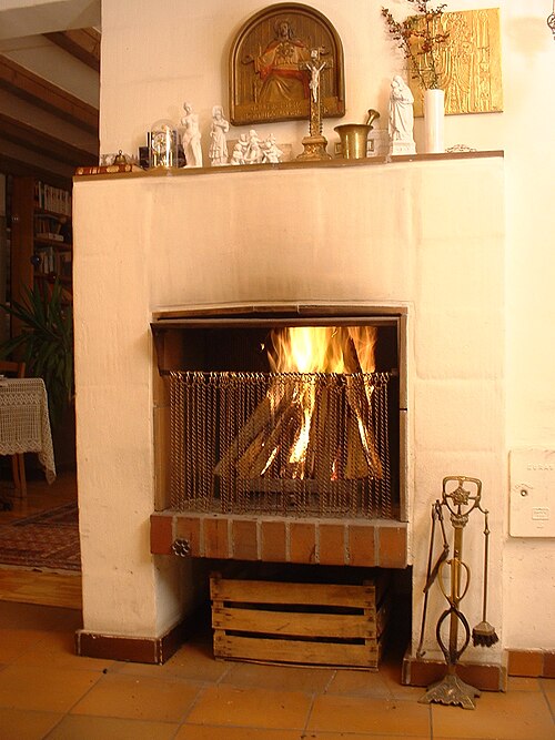 A cozy fireplace